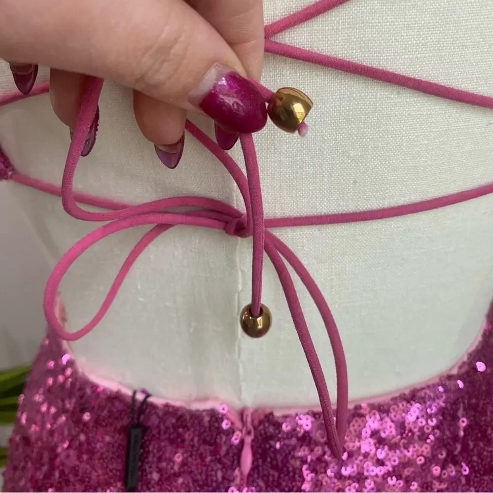 Hello Molly Glittering Pink Mini Dress - Picture 7 of 15